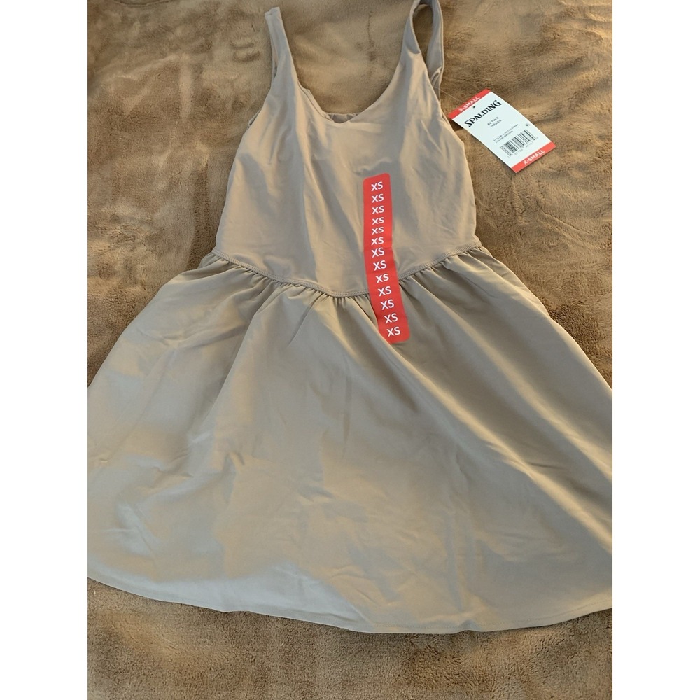 Spalding Womens Lightweight V-Neck Stretch Fit Active Mini Dress (Brown, XS)